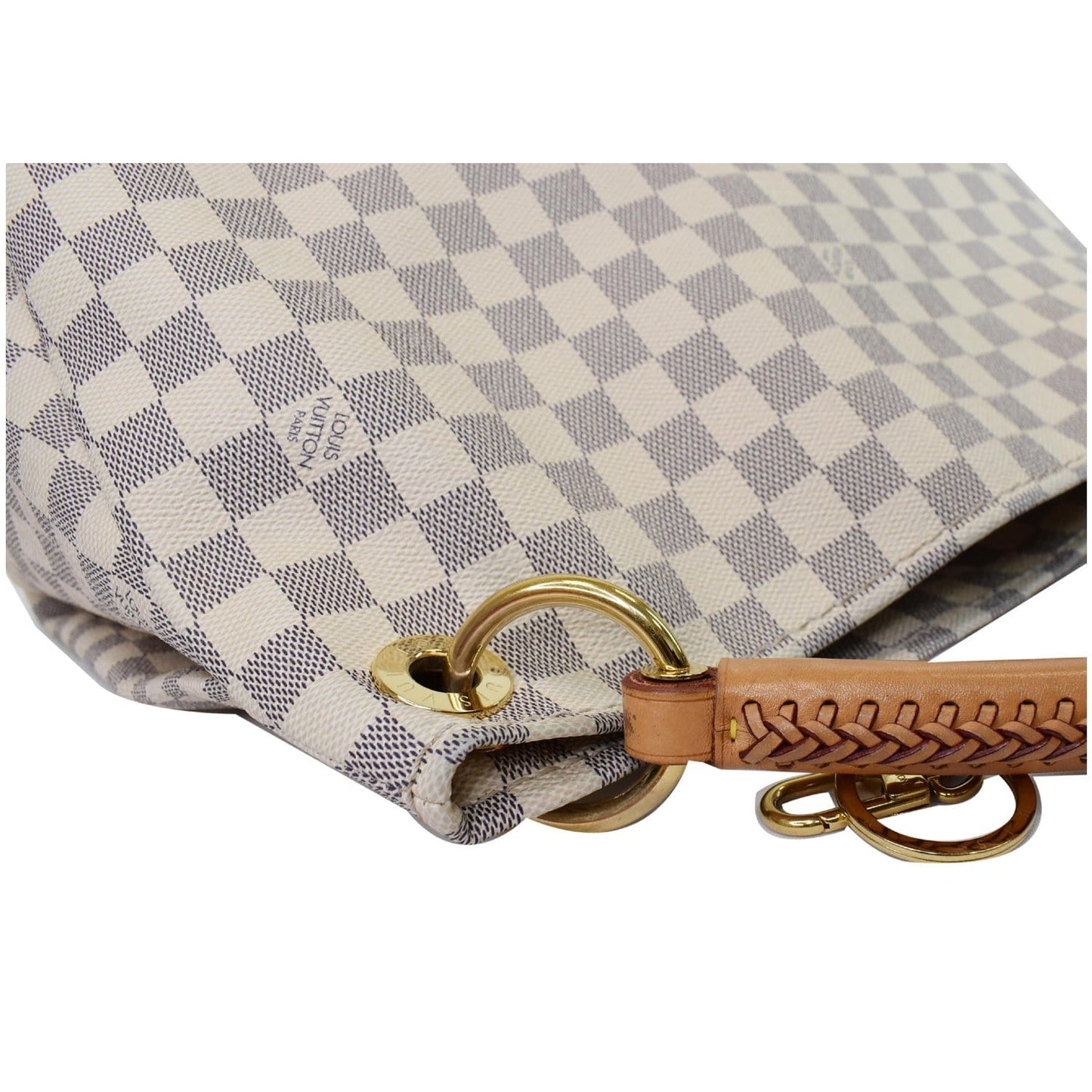 LOUIS VUITTON Artsy MM Damier Azur Shoulder Bag White