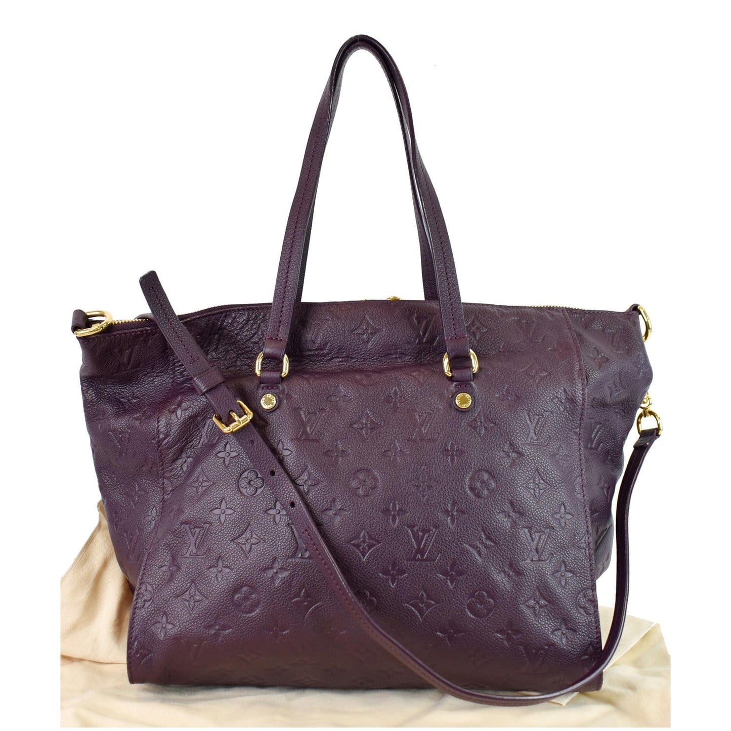 LOUIS VUITTON Lumineuse PM Monogram Empreinte Leather Shoulder Bag Plum