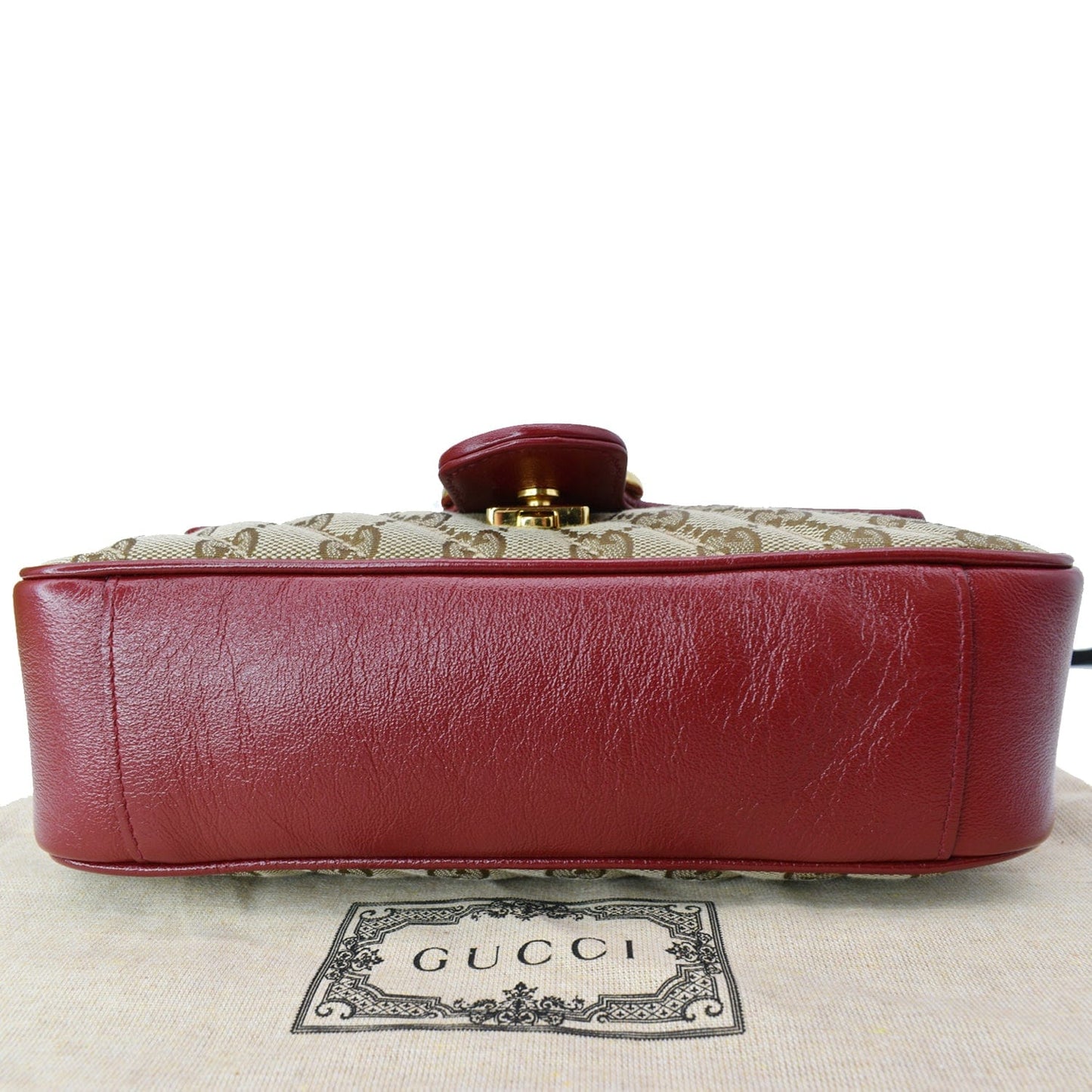 GUCCI GG Marmont Small Matelasse Canvas Shoulder Bag Beige 443497