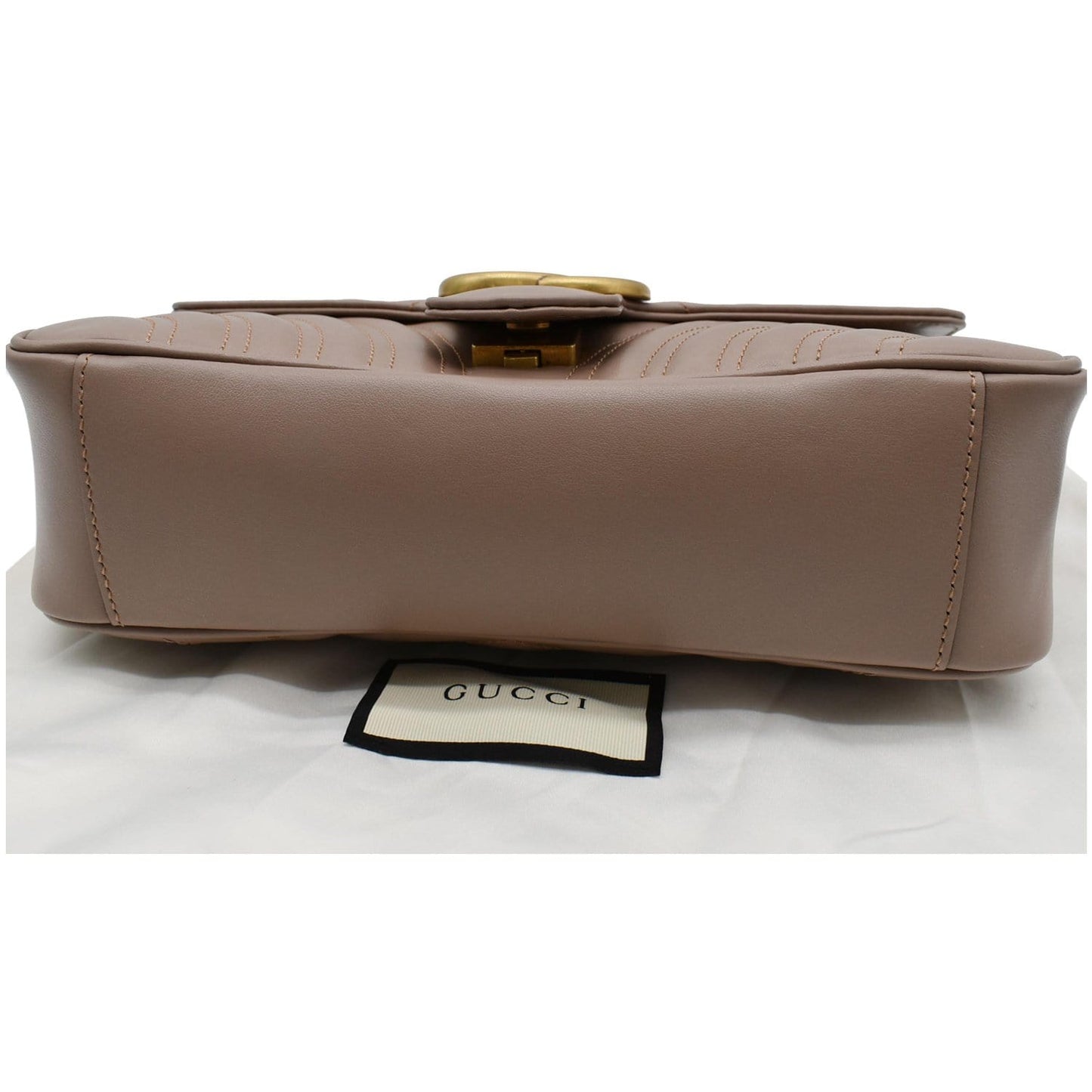 GUCCI GG Marmont Small Matelasse Leather Crossbody Bag Nude 443497