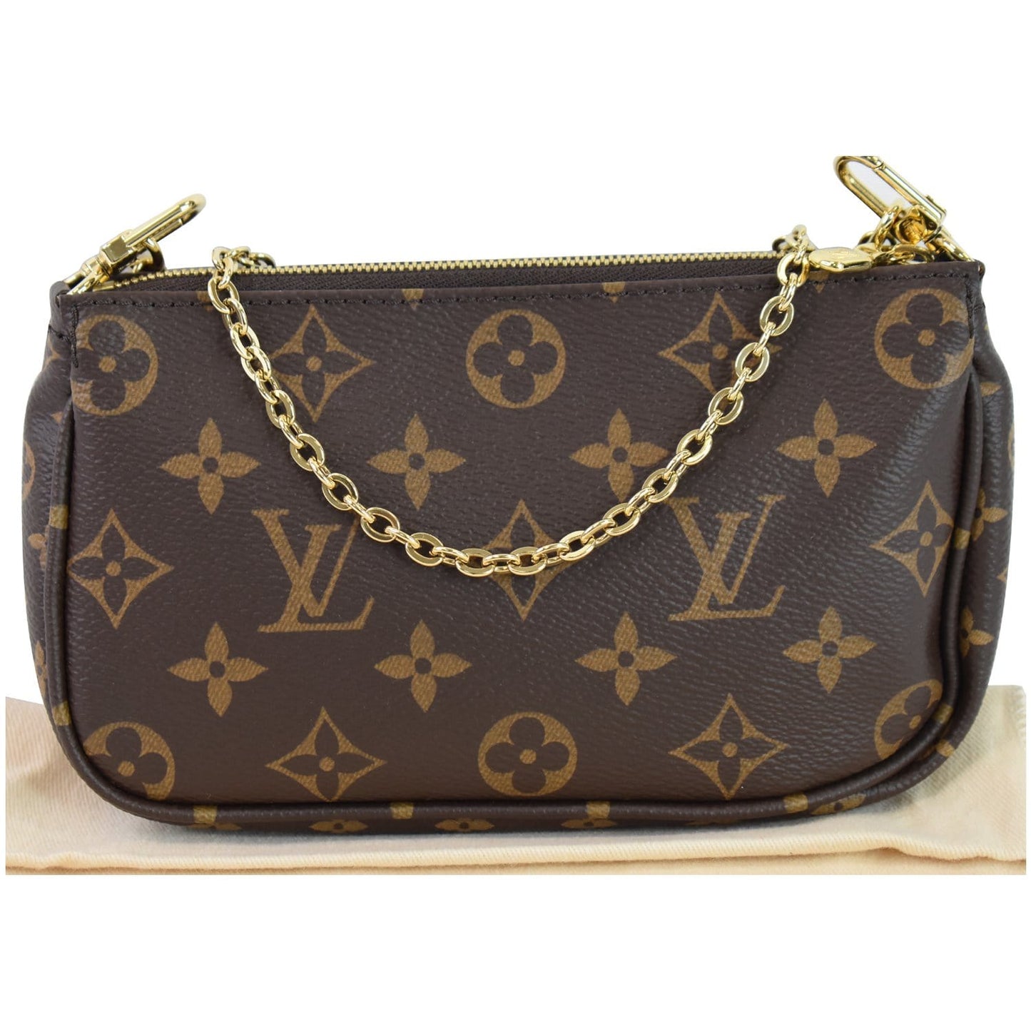 LOUIS VUITTON Pochette Accessories Monogram Canvas Pouch Bag Brown