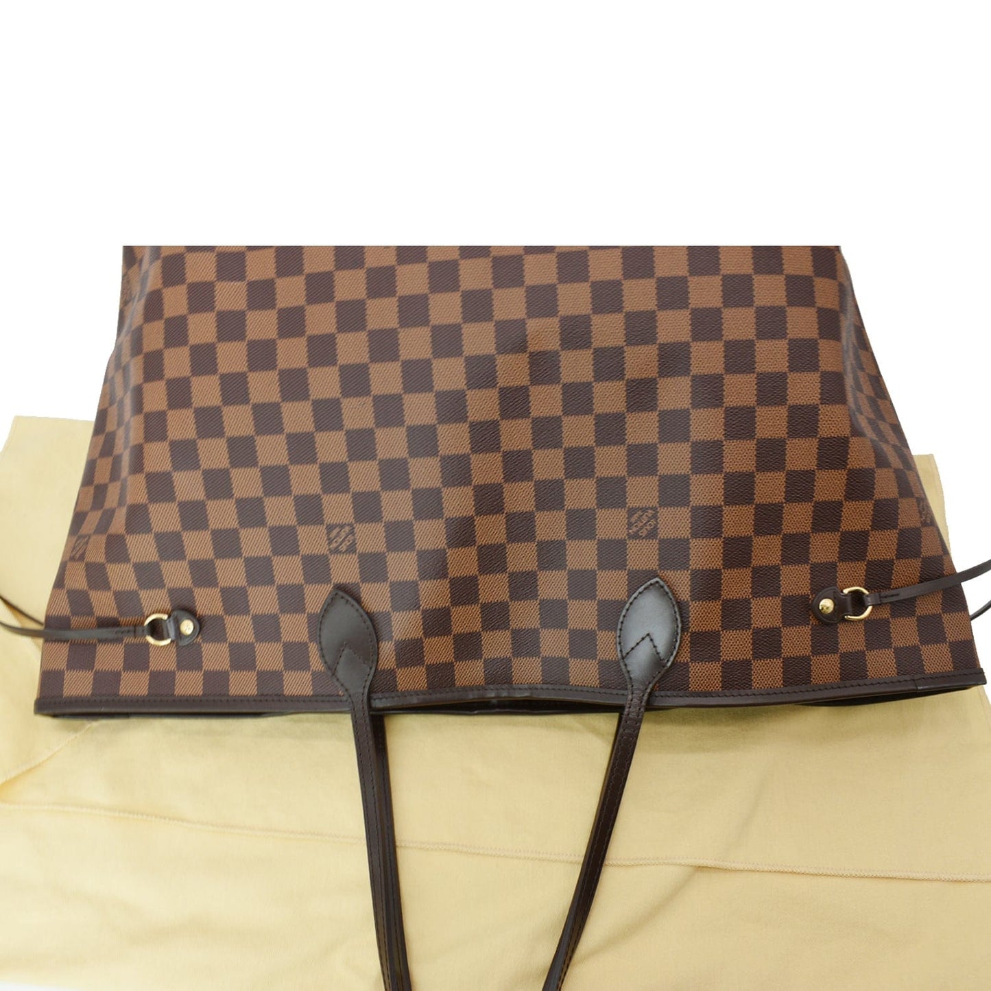 LOUIS VUITTON Neverfull GM Damier Ebene Tote Bag Brown