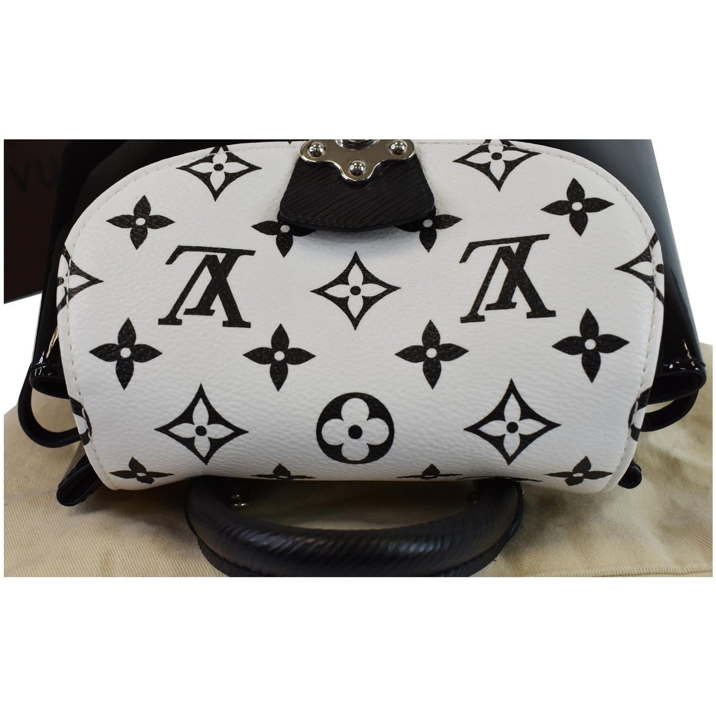LOUIS VUITTON Hot Springs Monogram Vernis Leather Backpack Black/White