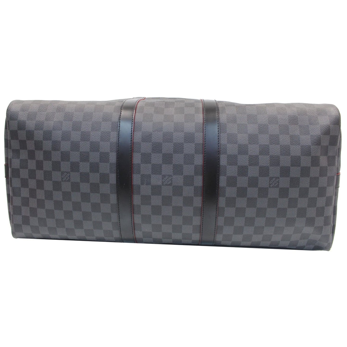 LOUIS VUITTON Keepall 55 Damier Graphite Bandouliere Travel Bag Black