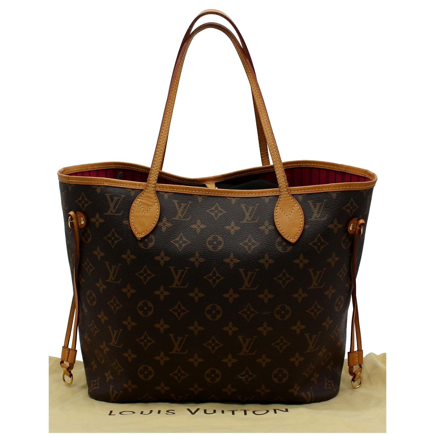 LOUIS VUITTON Neverfull MM Monogram Canvas Tote Bag Brown