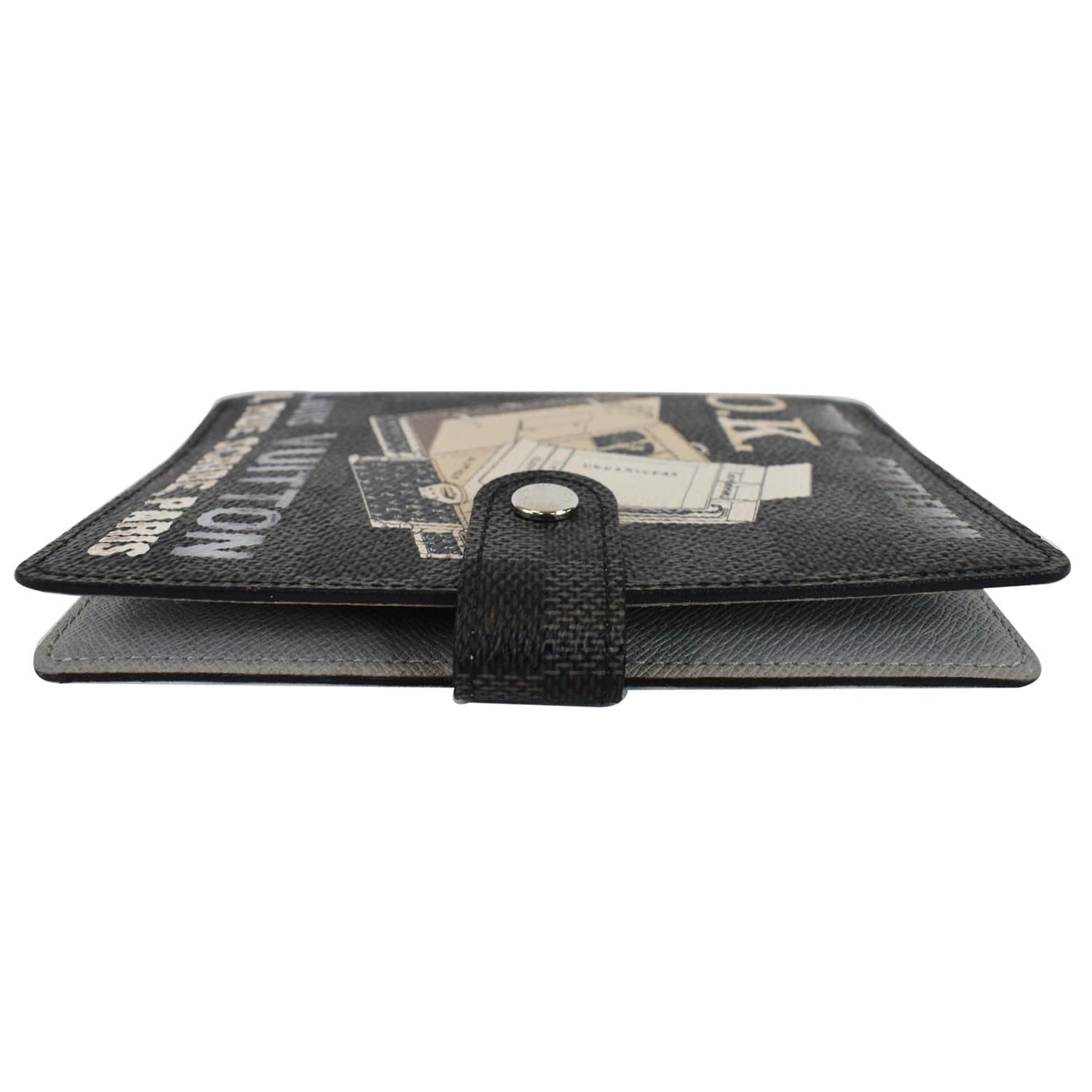 LOUIS VUITTON Damier Graphite I Rue Scribe Small Ring Agenda Cover Black