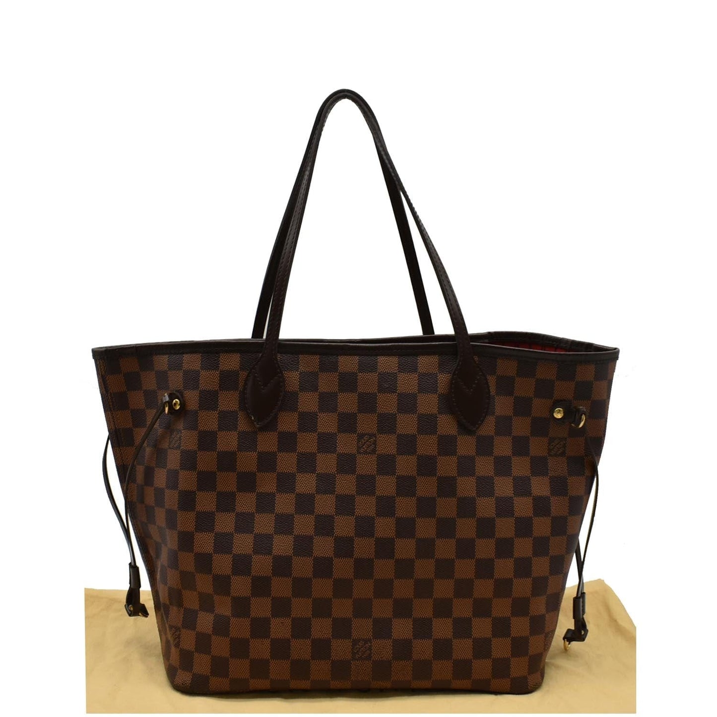 LOUIS VUITTON Neverfull MM Damier Ebene Tote Bag Brown