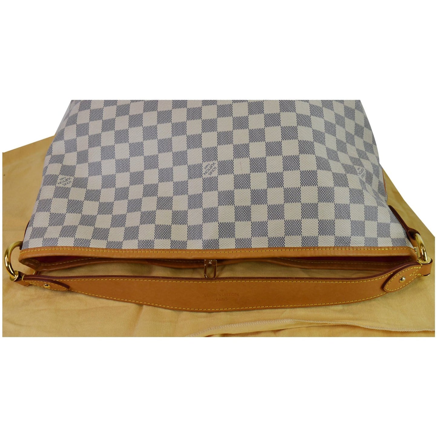 LOUIS VUITTON Delightful MM Damier Azur Hobo Shoulder Bag White