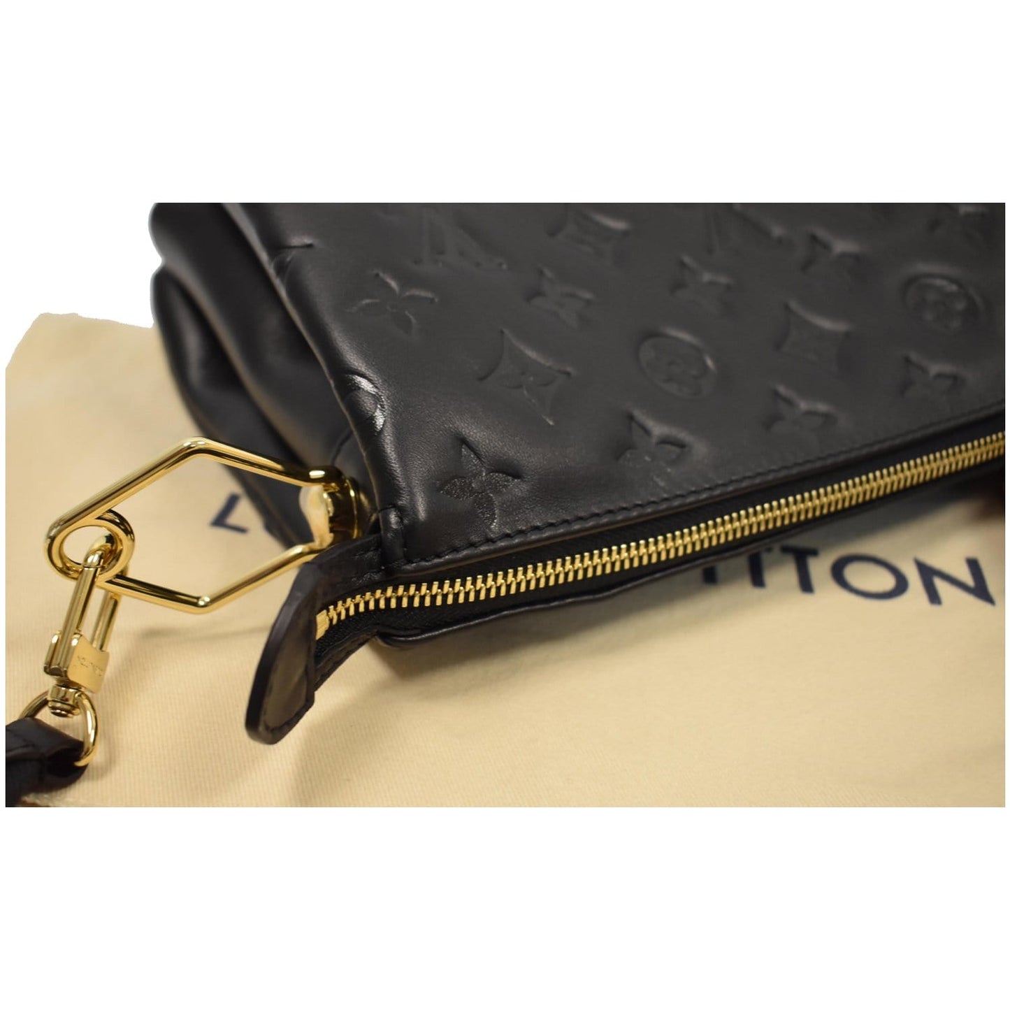 LOUIS VUITTON Coussin PM Monogram Embossed Shoulder Bag Black