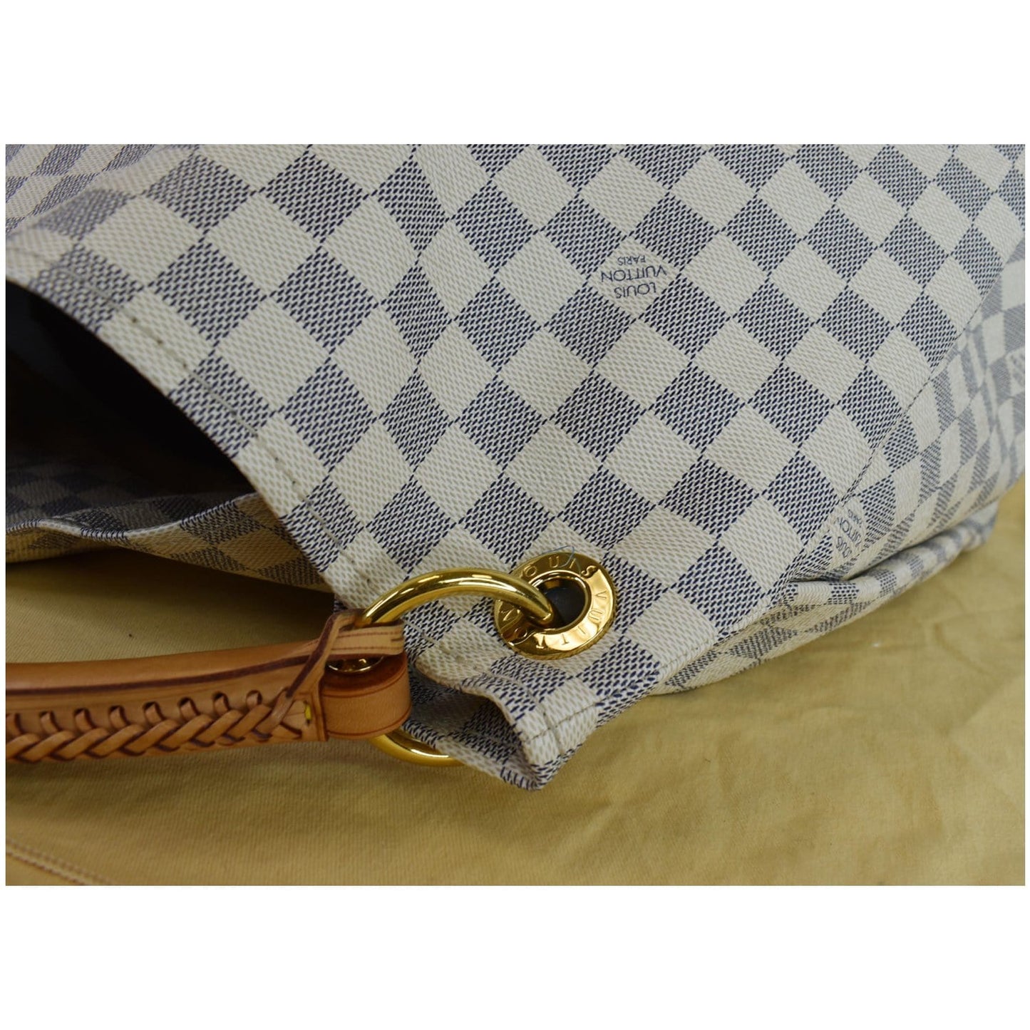 LOUIS VUITTON Artsy GM Damier Azur Shoulder Bag White