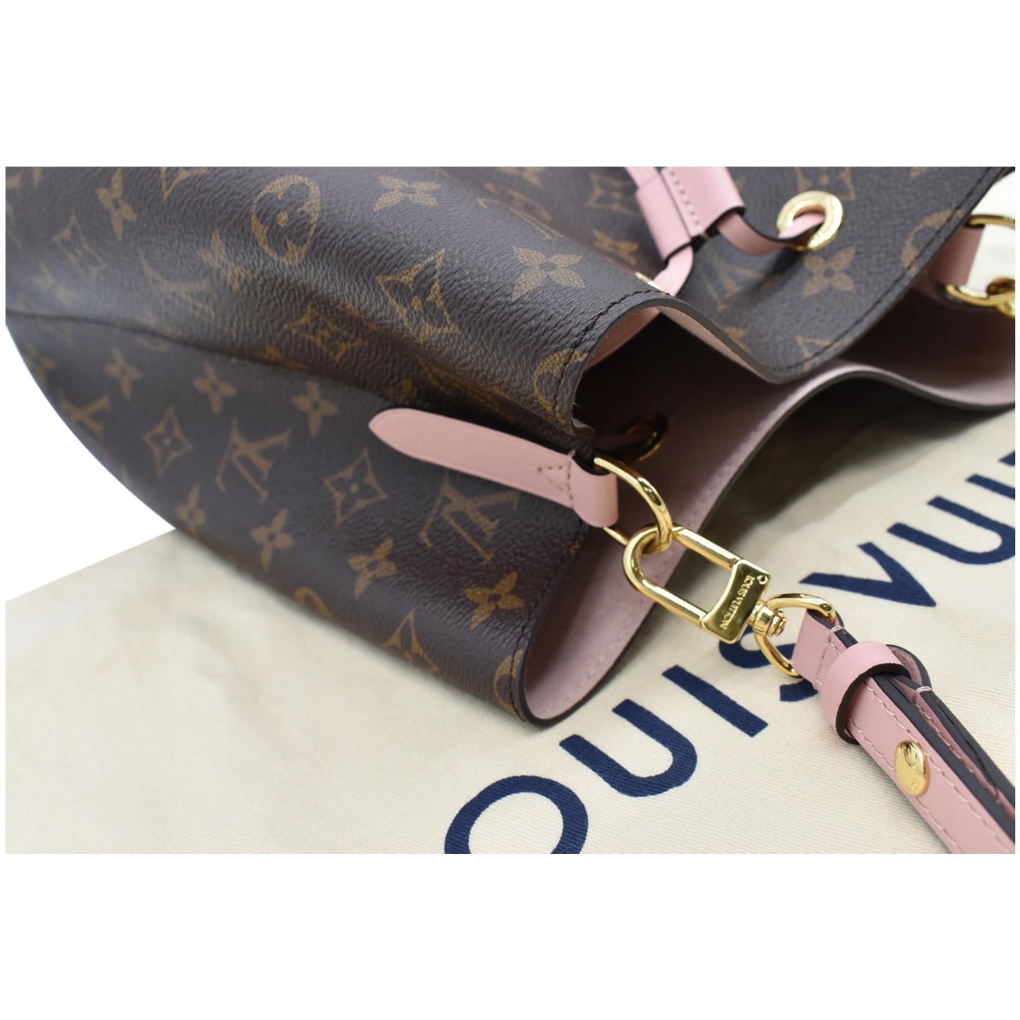 LOUIS VUITTON Neonoe MM Damier Ebene Crossbody Bag Rose
