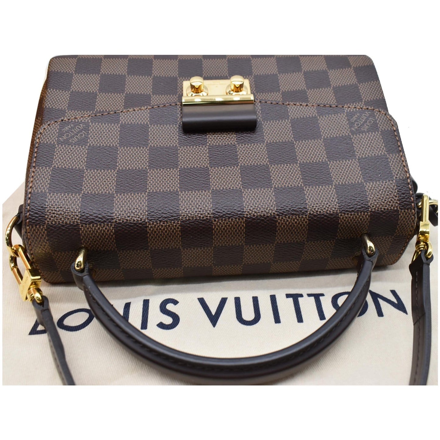 LOUIS VUITTON Croisette Damier Ebene Crossbody Bag Brown