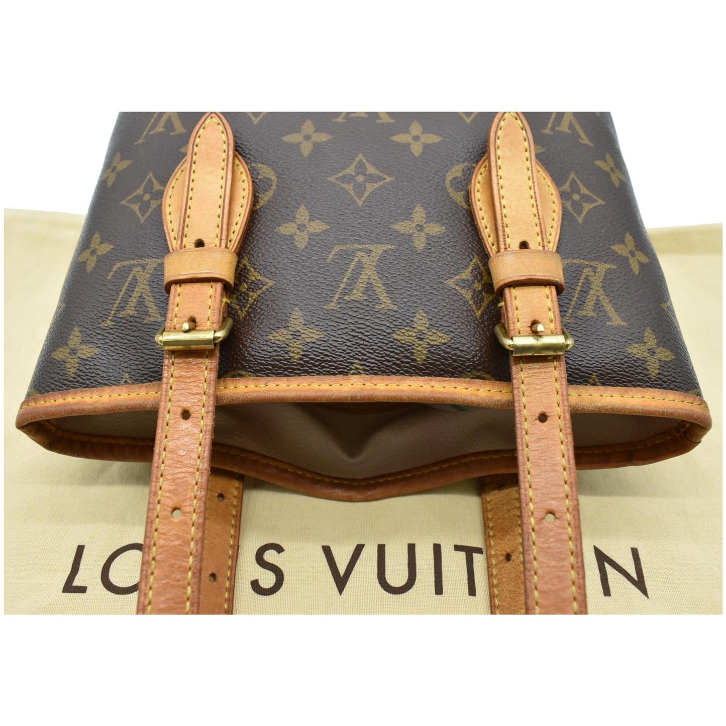 LOUIS VUITTON Marais Bucket Monogram Canvas Shoulder Bag Brown