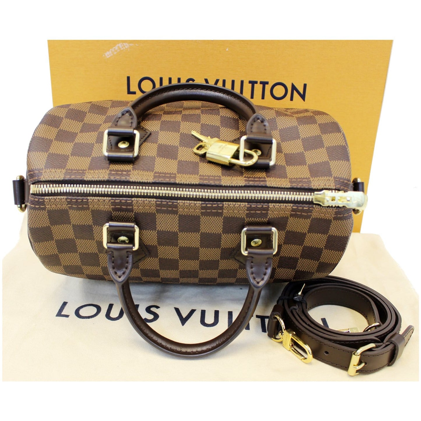 LOUIS VUITTON Speedy 25 Bandouliere Damier Ebene Shoulder Bag