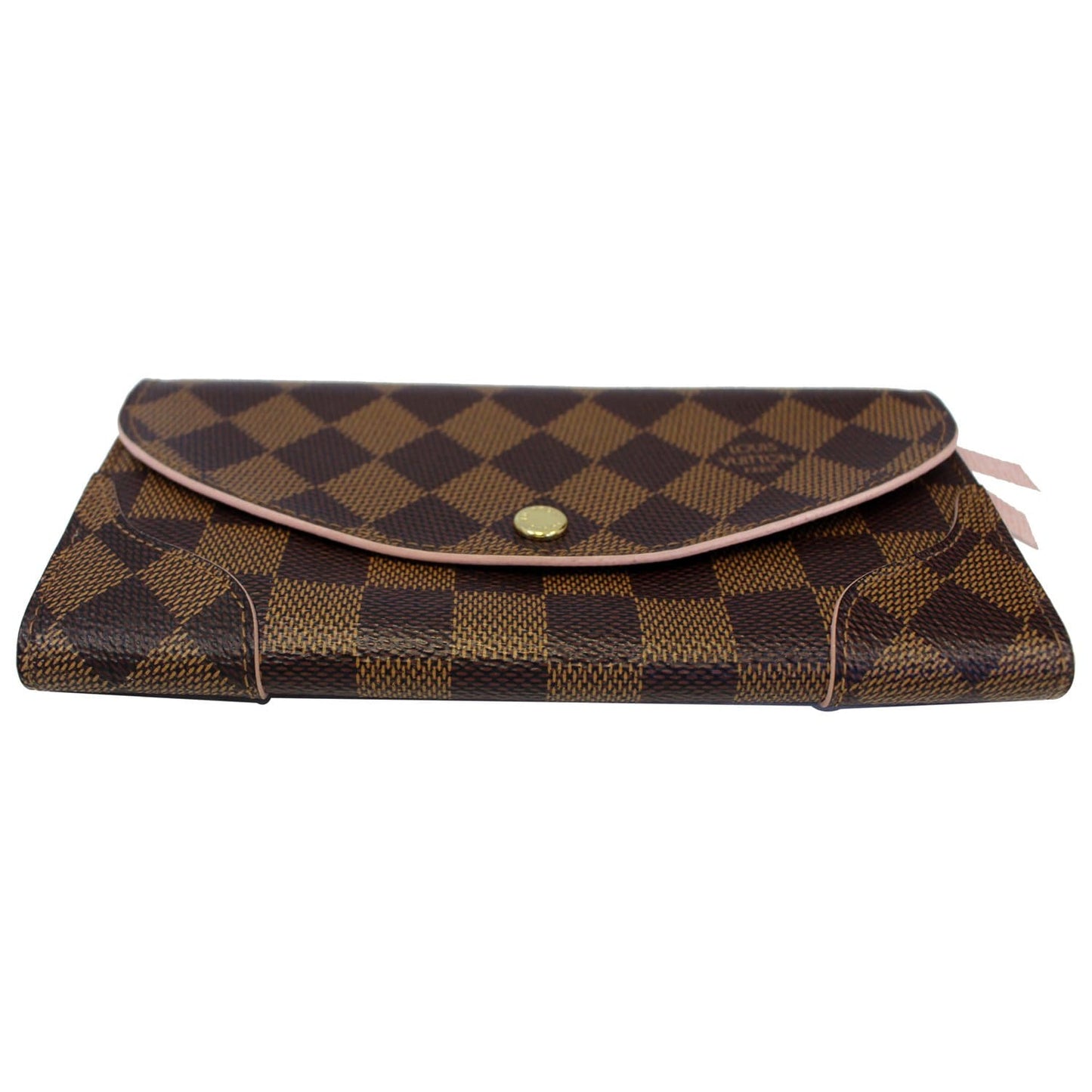 LOUIS VUITTON Caissa Damier Ebene Wallet Rose Ballerine