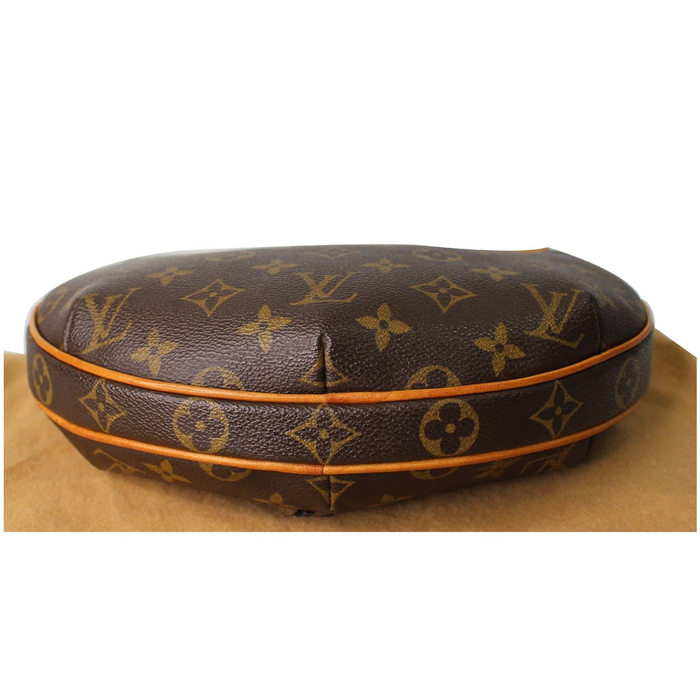 LOUIS VUITTON Croissant PM Monogram Canvas Shoulder Bag Brown