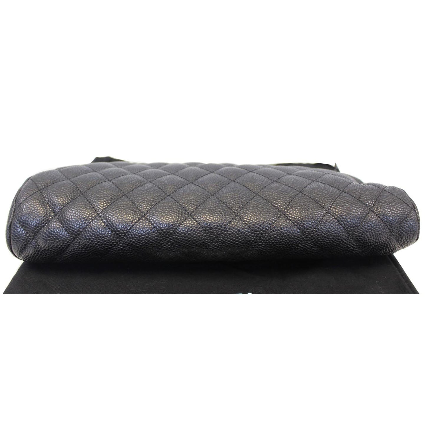 CHANEL Timeless Caviar Quilted Leather Clutch Black