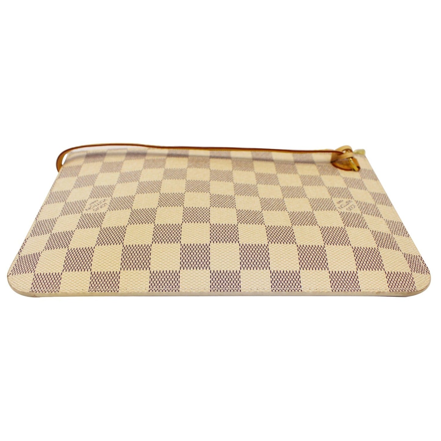 LOUIS VUITTON Pochette Wristlet Pouch Damier Azur Neverfull MM White