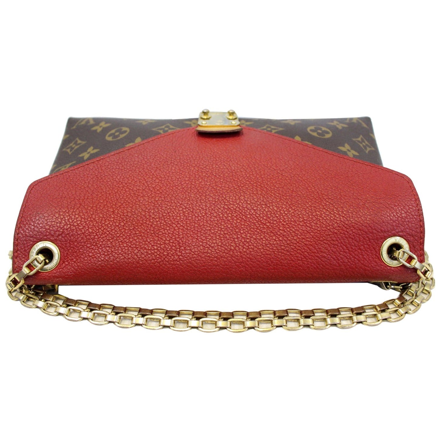 LOUIS VUITTON Pallas Chain Monogram Canvas Crossbody Bag Brown