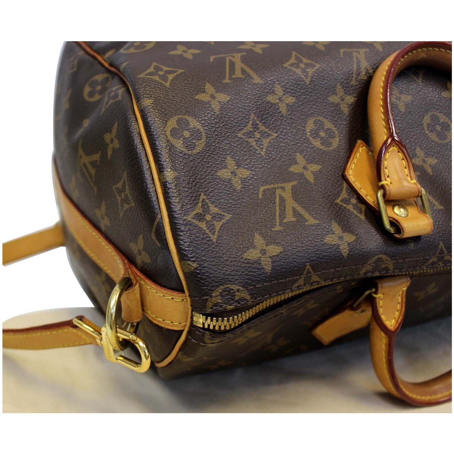 LOUIS VUITTON Speedy 35 Bandouliere Monogram Canvas Shoulder Bag Brown