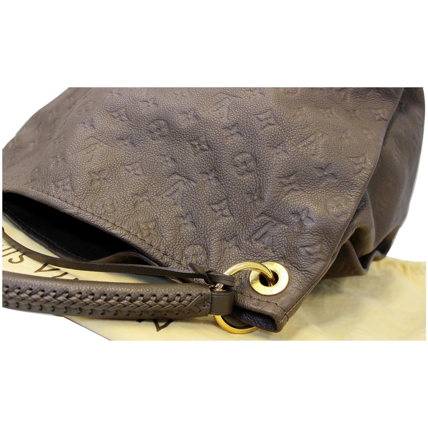 LOUIS VUITTON Artsy MM Monogram Empreinte Leather Shoulder Bag Terre