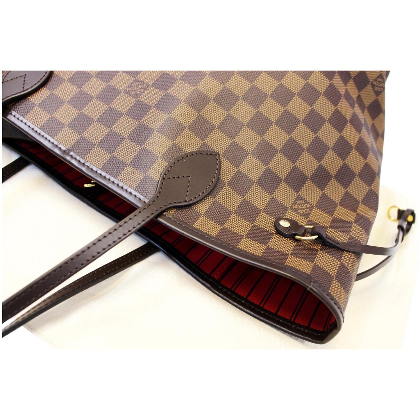 LOUIS VUITTON Neverfull MM Damier Ebene Brown Tote Bag