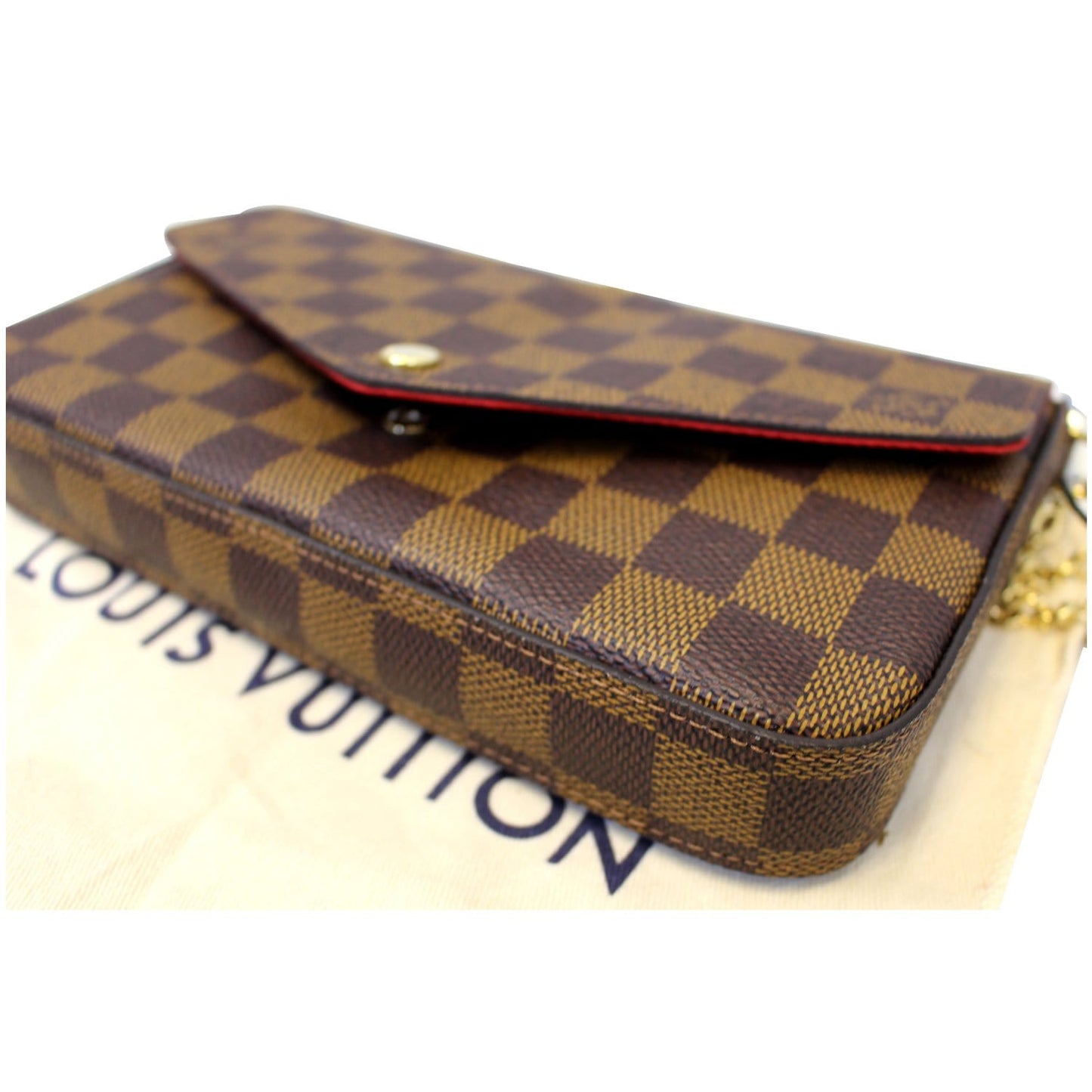 LOUIS VUITTON Pochette Felicie Damier Ebene Crossbody Bag