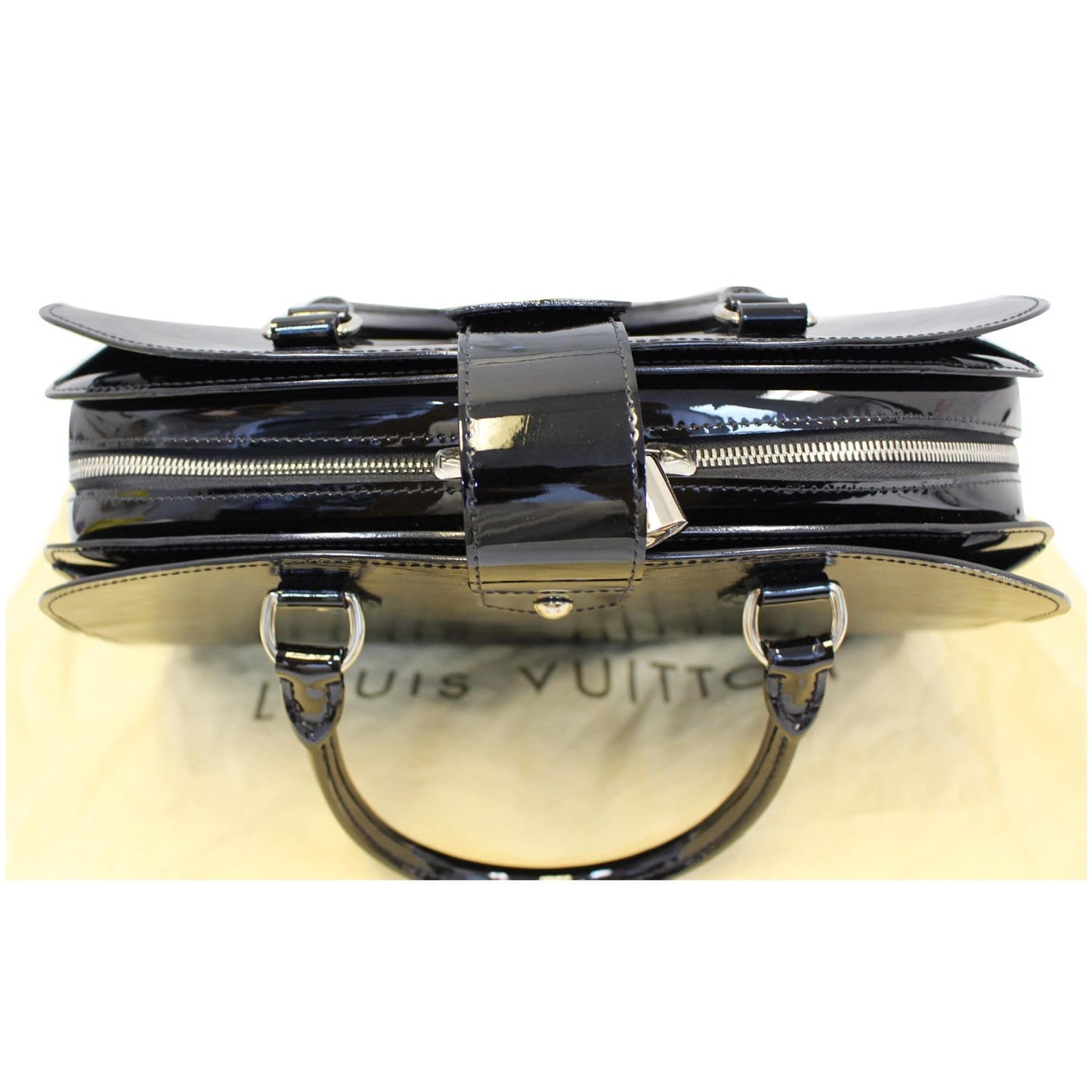 LOUIS VUITTON Pont-Neuf GM Epi Electric Leather Satchel Bag Black