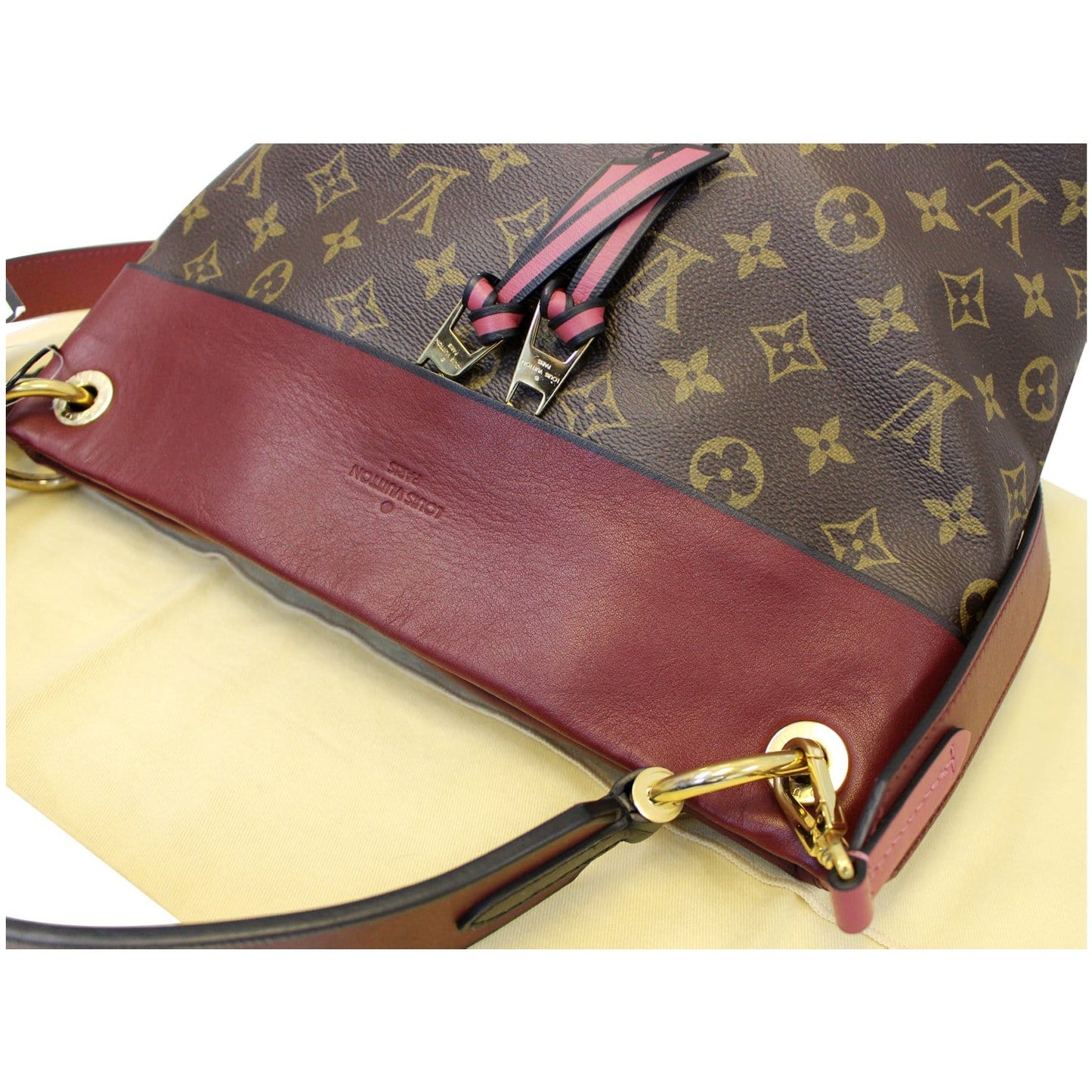 LOUIS VUITTON Tuileries Besace Monogram Canvas Shoulder Bag Rose Bruyere