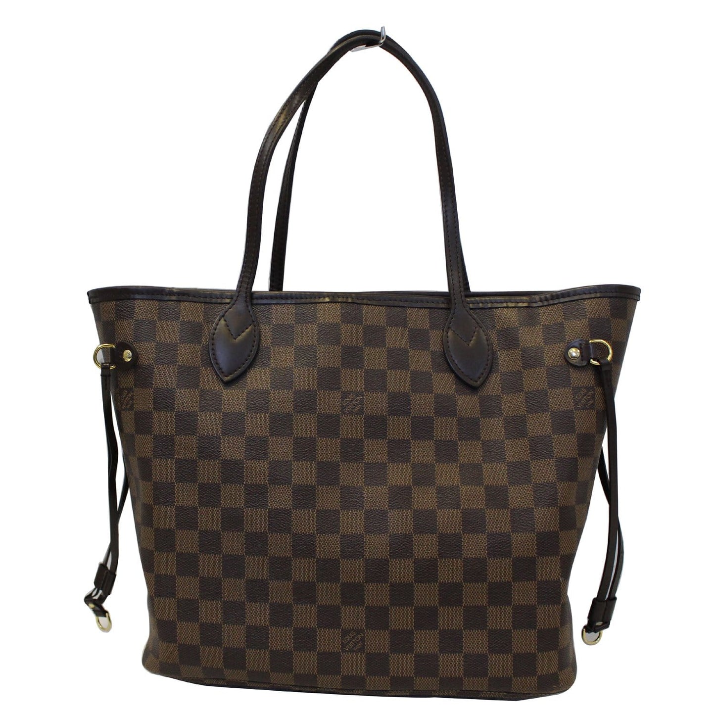 LOUIS VUITTON Neverfull MM Damier Ebene Tote Shoulder Bag Brown