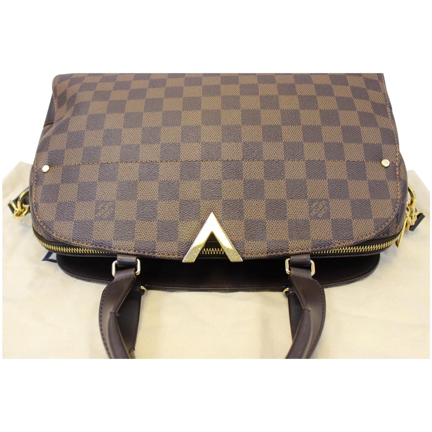 LOUIS VUITTON Kensington Bowling Damier Ebene Shoulder Handbag Brown
