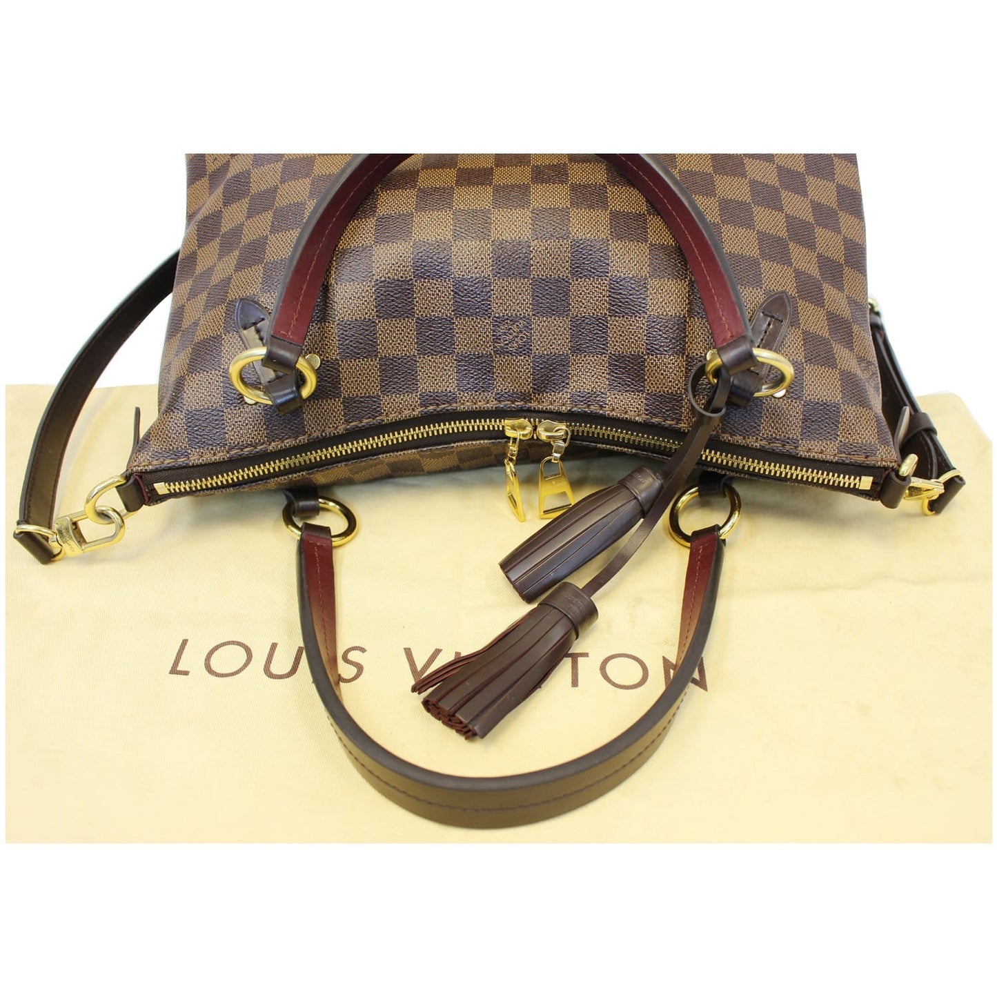 LOUIS VUITTON Lymington Damier Ebene Shoulder Handbag Brown