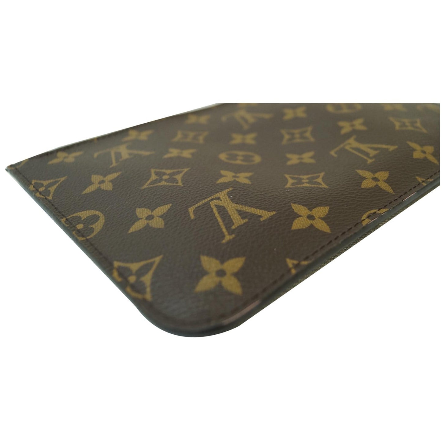 LOUIS VUITTON Pochette Wristlet Pouch Monogram Canvas Neverfull MM Brown
