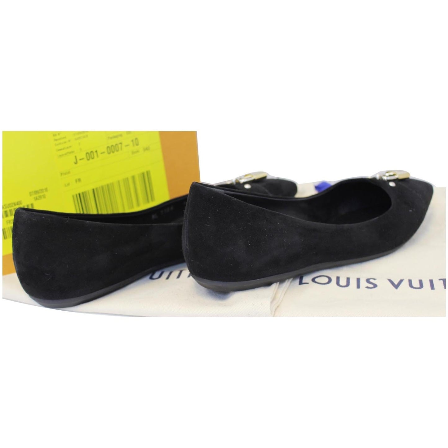 LOUIS VUITTON Black Pinky Swear Ballerina Suede Flats Size 40