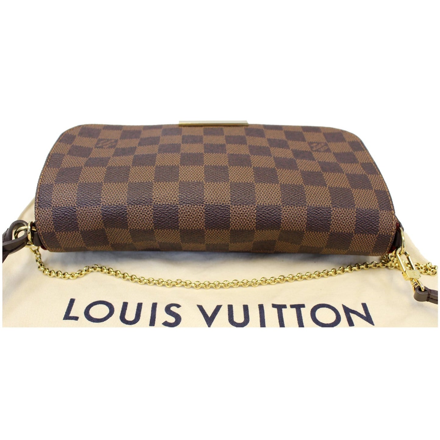 LOUIS VUITTON Favorite MM Damier Ebene Crossbody Bag Brown
