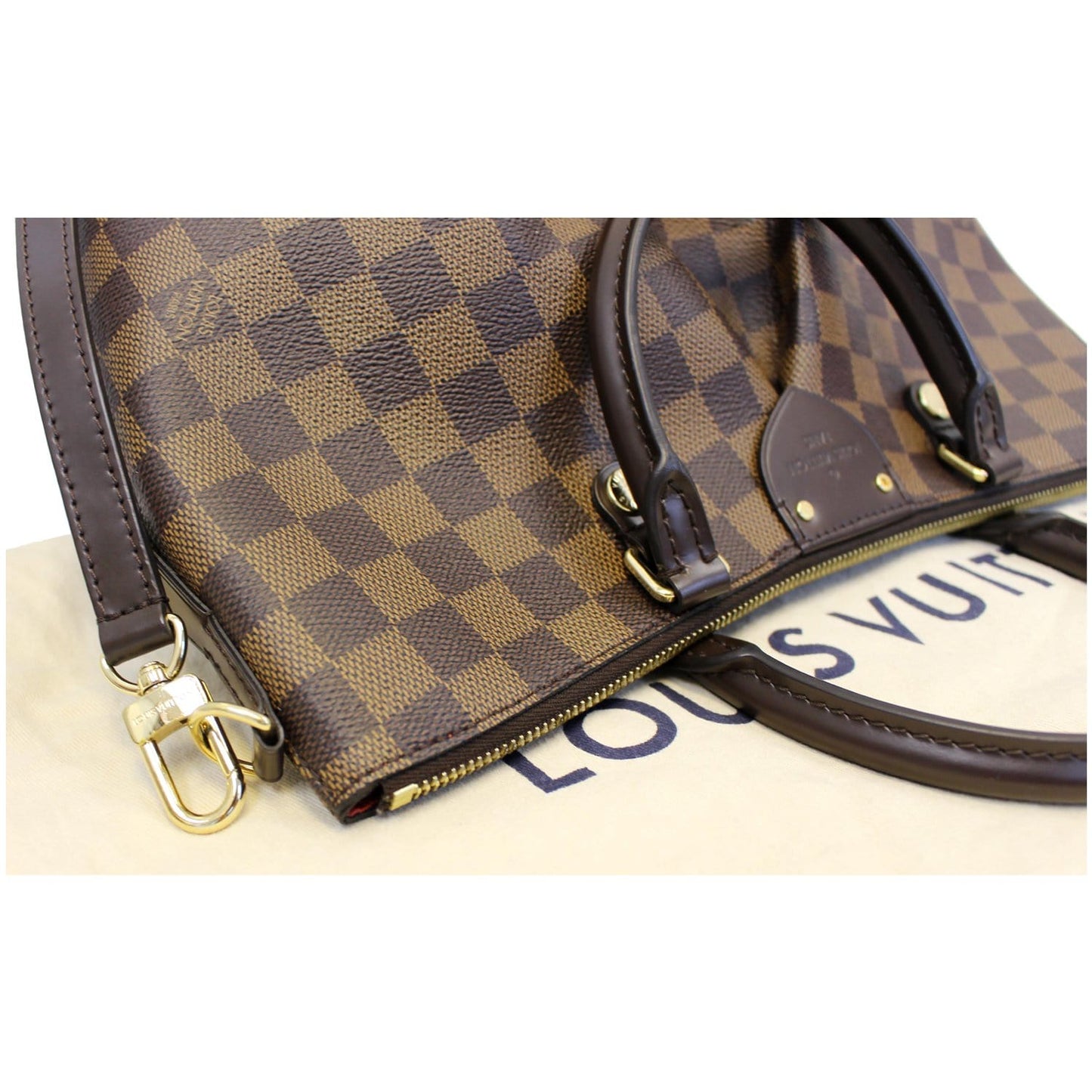 LOUIS VUITTON Siena MM Damier Ebene Shoulder Bag Brown