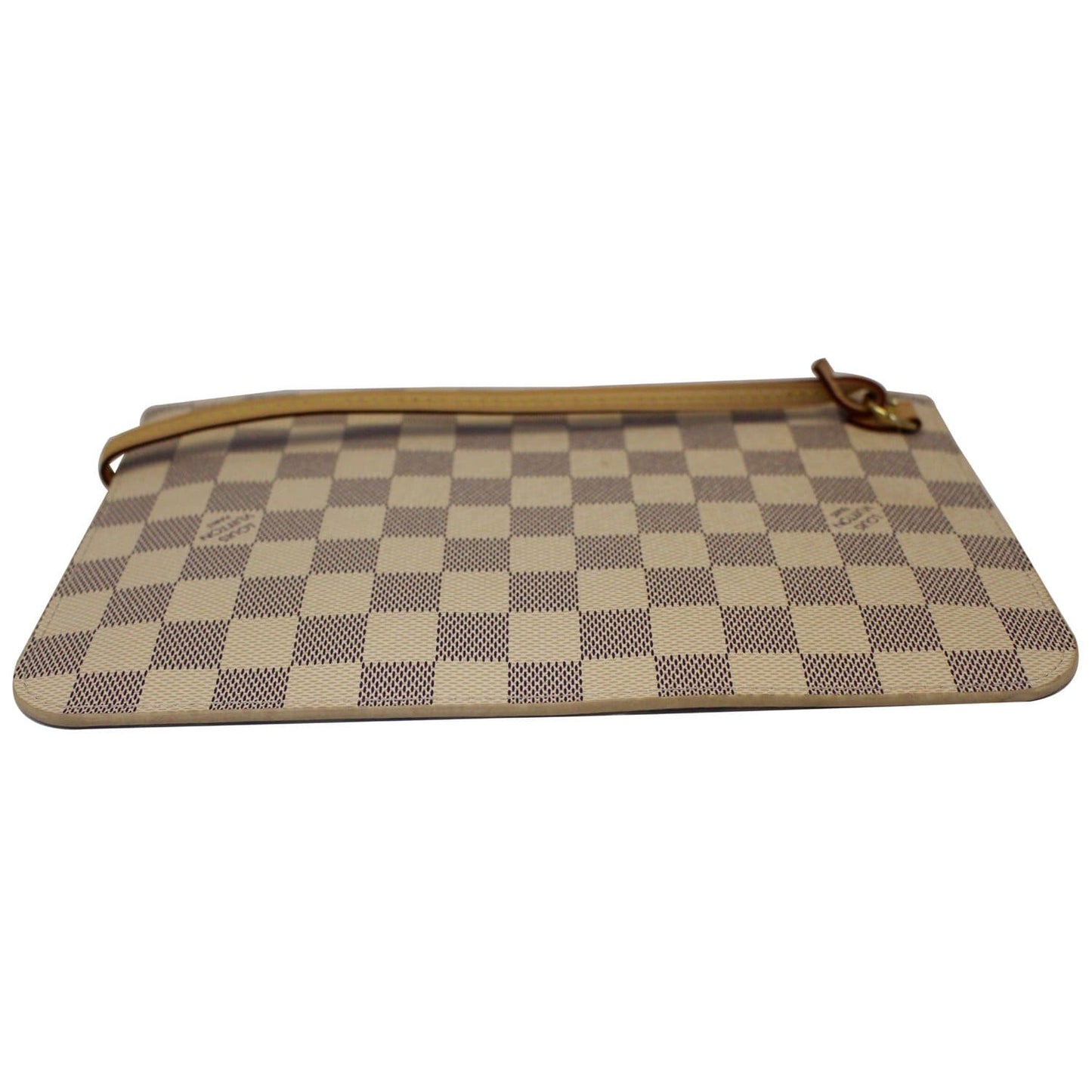 LOUIS VUITTON Pochette Wristlet Pouch Damier Azur Neverfull GM Rose Ballerine