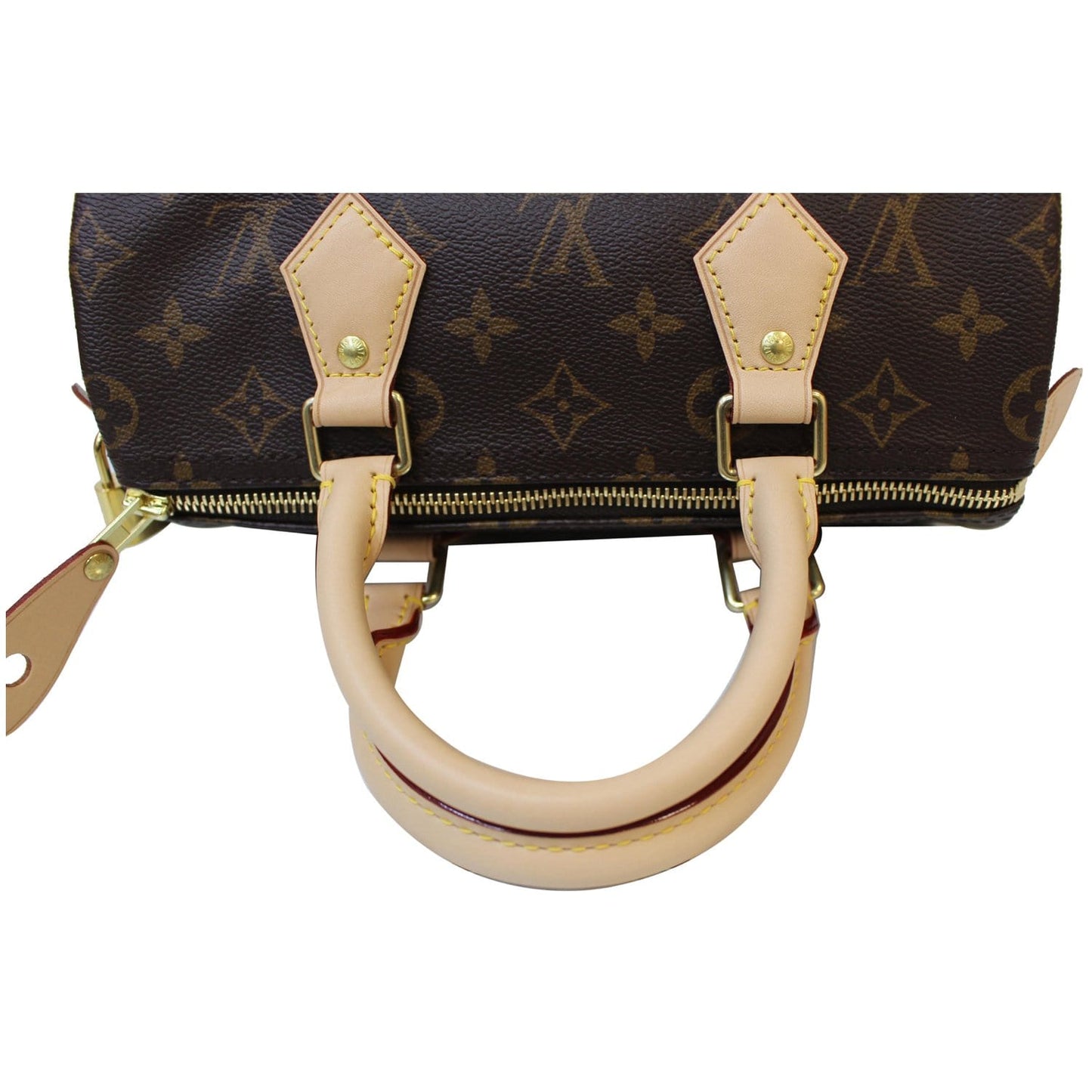 LOUIS VUITTON Speedy 25 Monogram Canvas Satchel Bag Brown
