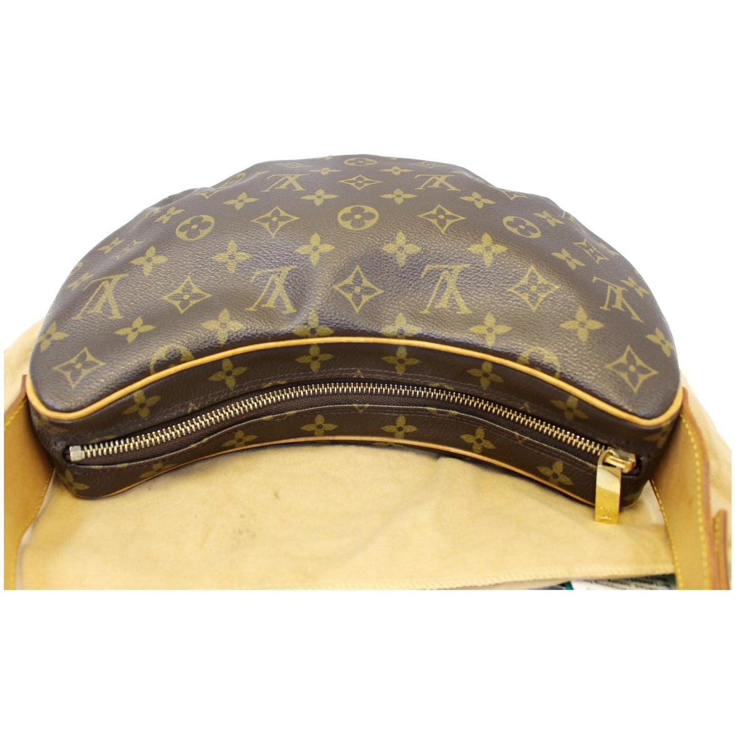LOUIS VUITTON Croissant MM Monogram Canvas Shoulder Bag Brown