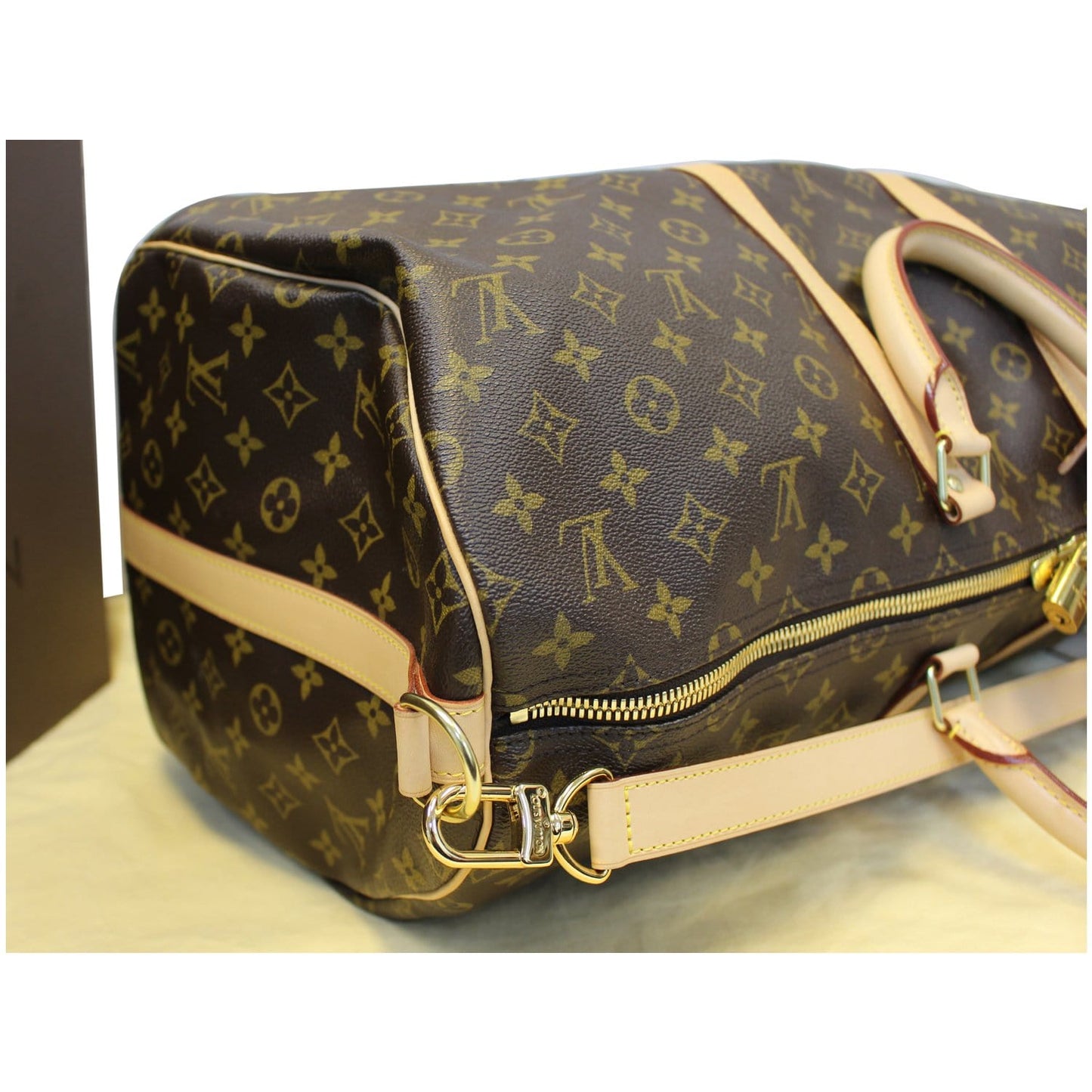 LOUIS VUITTON Keepall Bandouliere 55 Monogram Canvas Travel Bag
