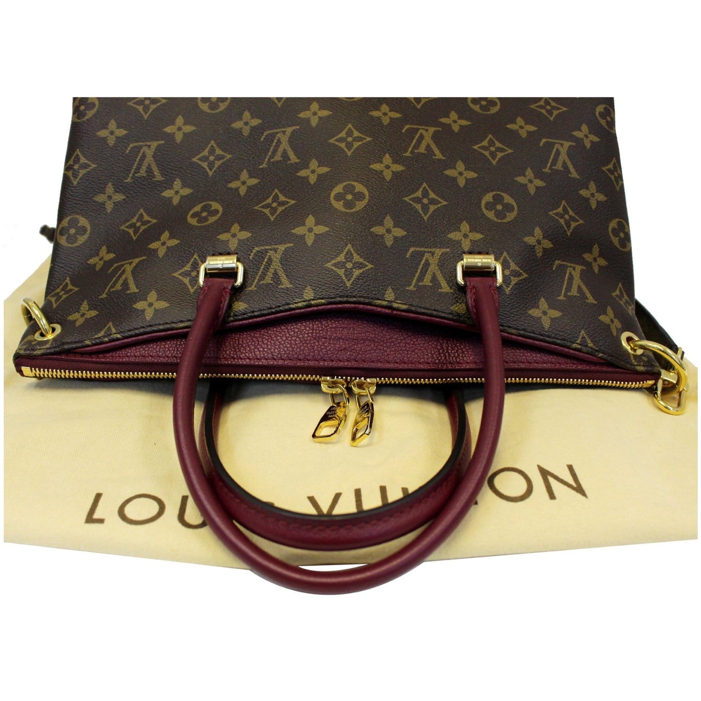 LOUIS VUITTON Pallas Monogram Canvas 2Way Shoulder Bag Brown