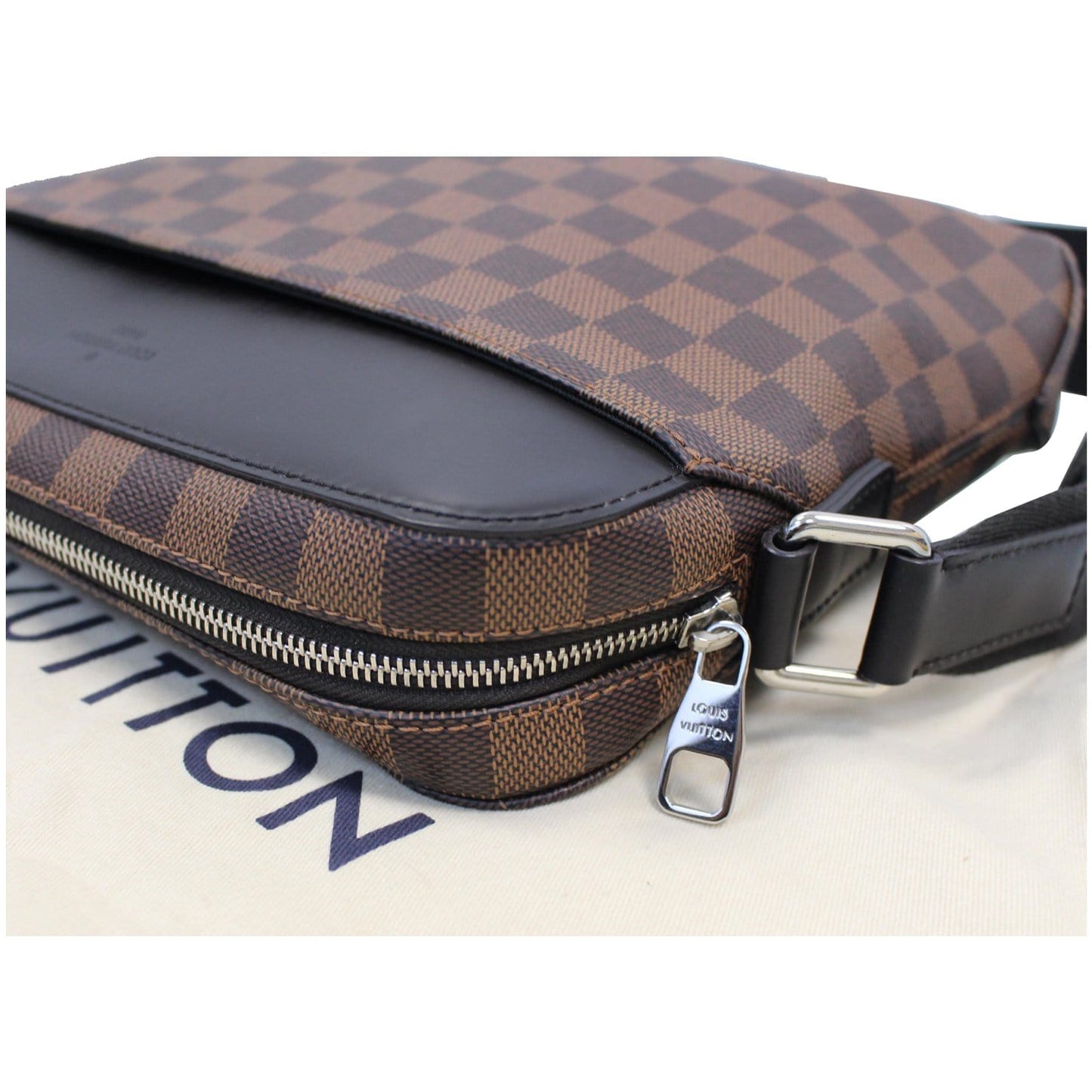 LOUIS VUITTON Jake PM Damier Ebene Messenger Bag Brown