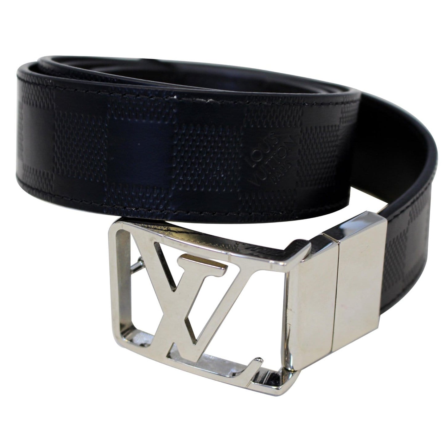 LOUIS VUITTON City Reversible Leather Belt Black 100/40