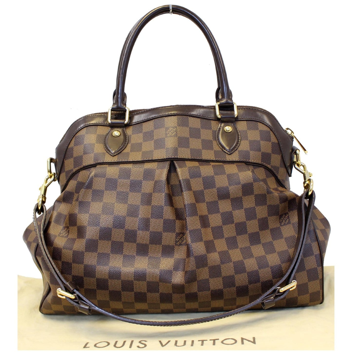 LOUIS VUITTON Trevi GM Damier Ebene 2way Shoulder Handbag Brown