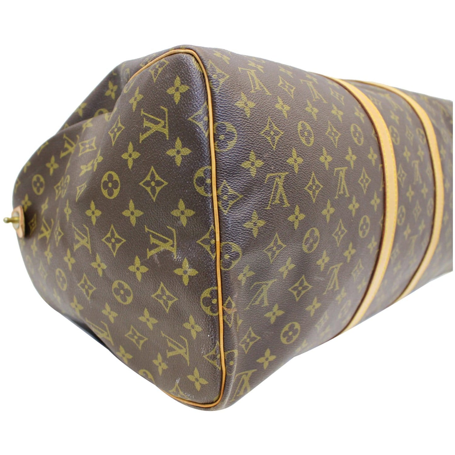 LOUIS VUITTON Keepall 55 Monogram Canvas Travel Bag Brown Vintage
