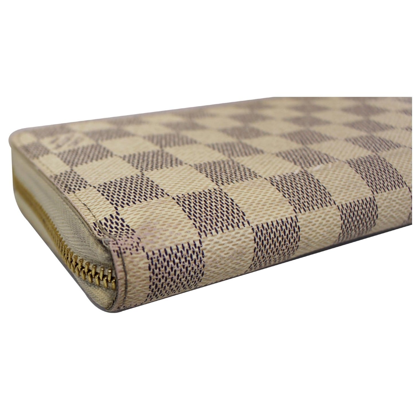 LOUIS VUITTON Zippy Damier Azur Long Wallet White