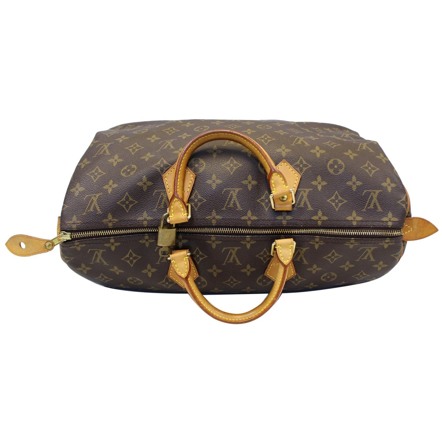 LOUIS VUITTON Speedy 40 Monogram Canvas Satchel Handbag Brown