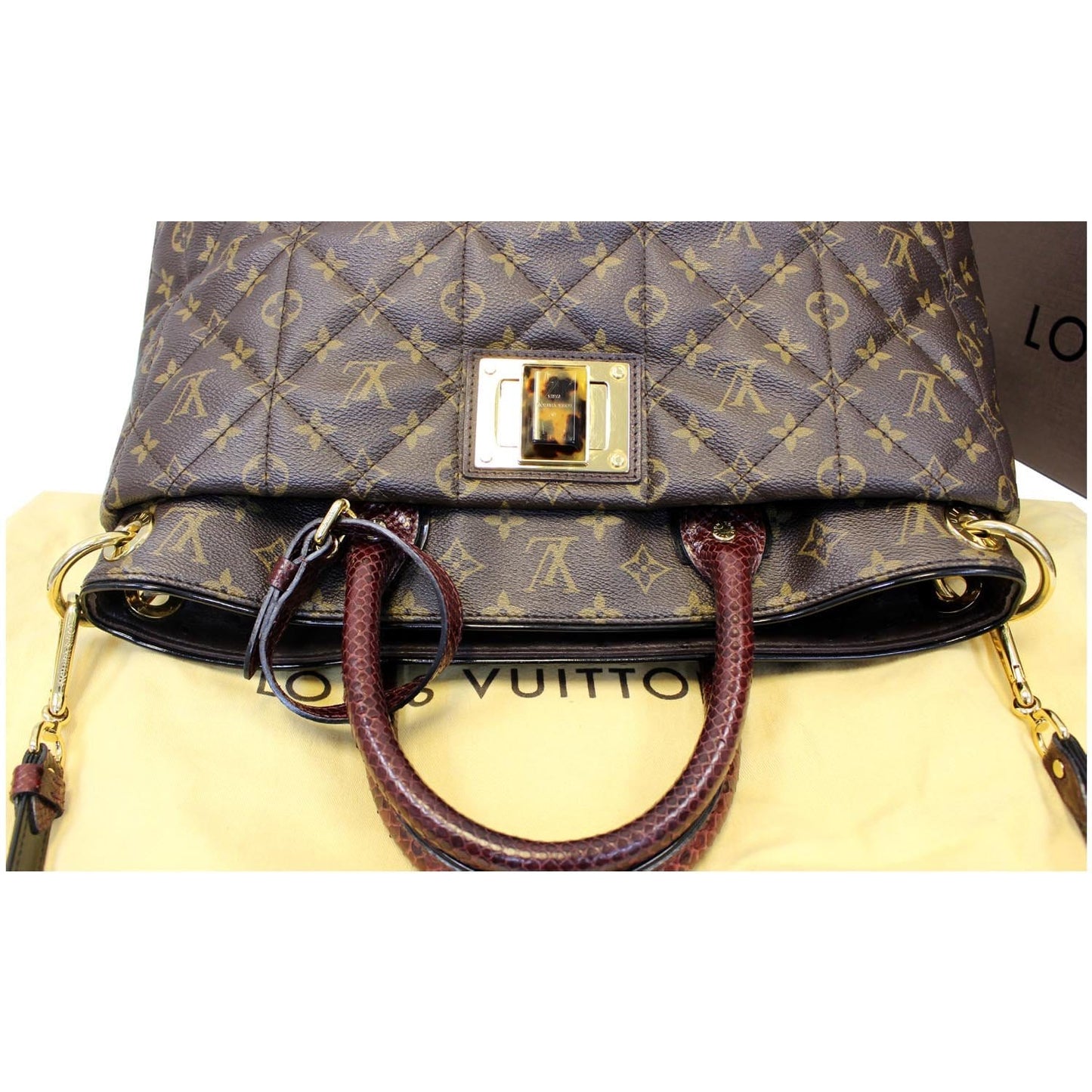 LOUIS VUITTON Etoile GM Exotique Monogram Tote Shoulder Bag Brown