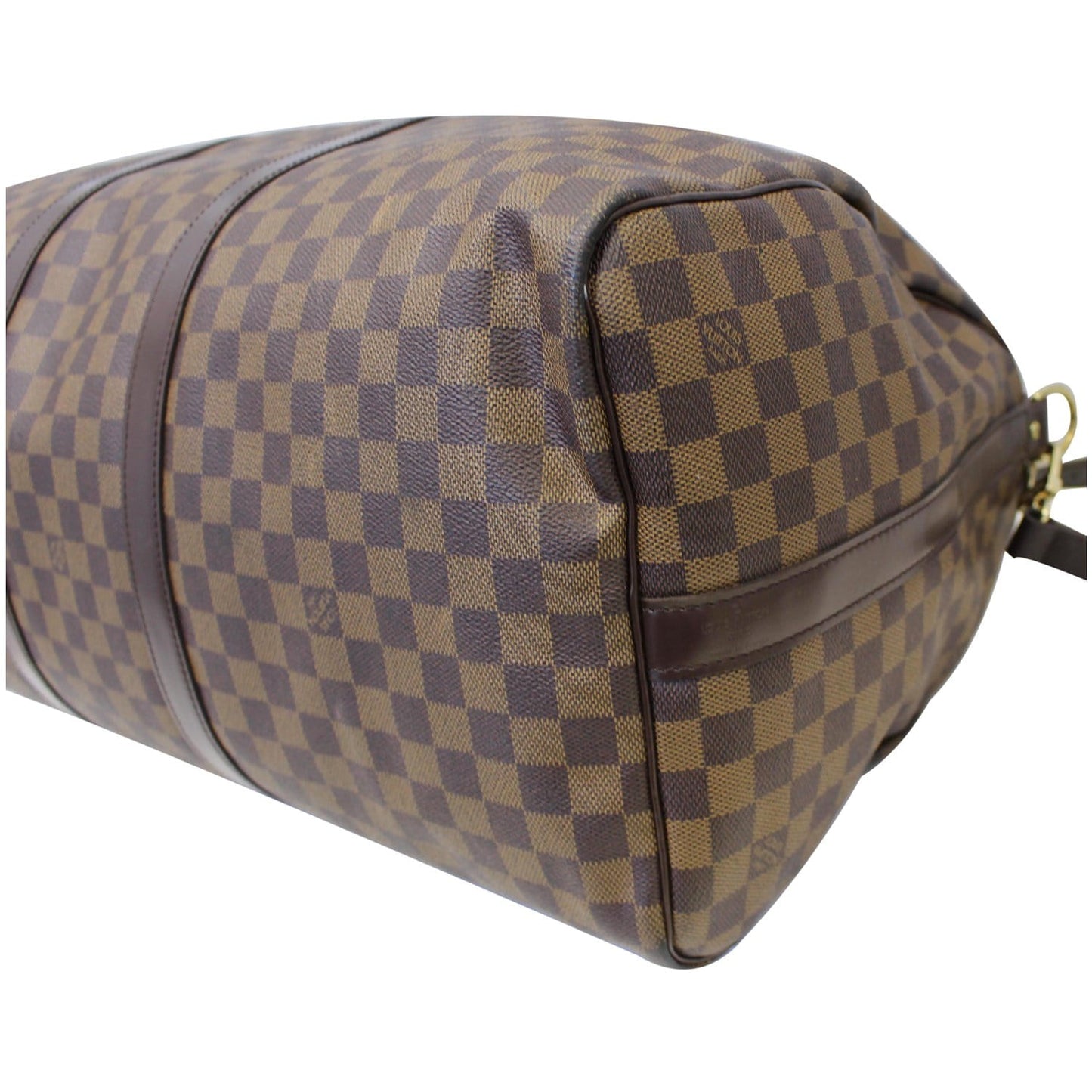 LOUIS VUITTON Keepall Bandouliere 55 Damier Ebene Travel Bag Brown