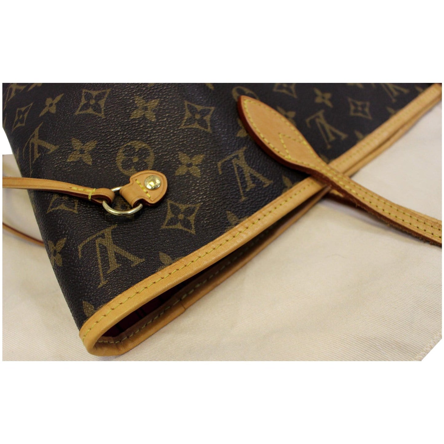 LOUIS VUITTON Neverfull MM Monogram Canvas Tote Shoulder Bag Brown